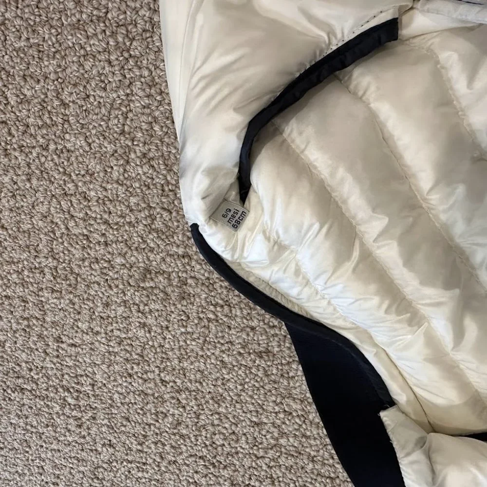 Moncler Kids Two-Tone White and Navy Puffer Jacket
